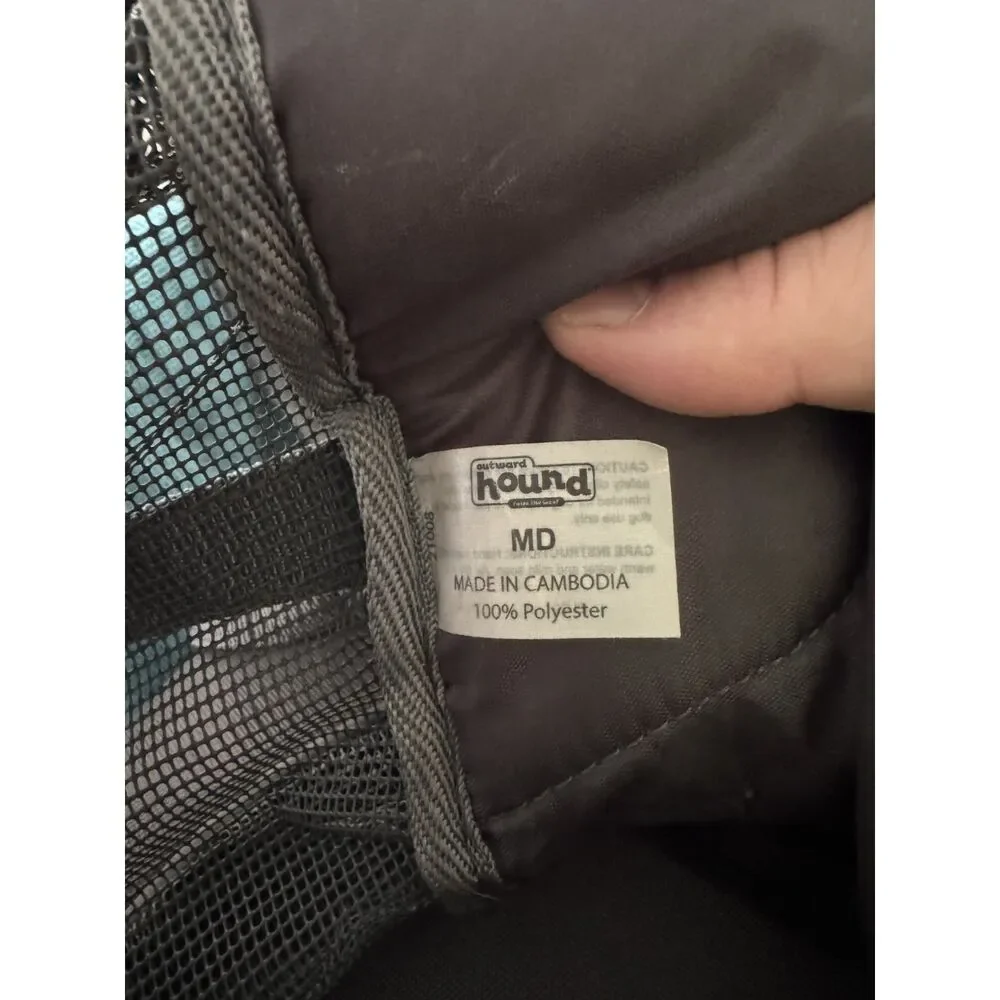 Outward Hound Dog Carrier Backpack Gray Mesh Pet Travel Bag Adjustable Medium